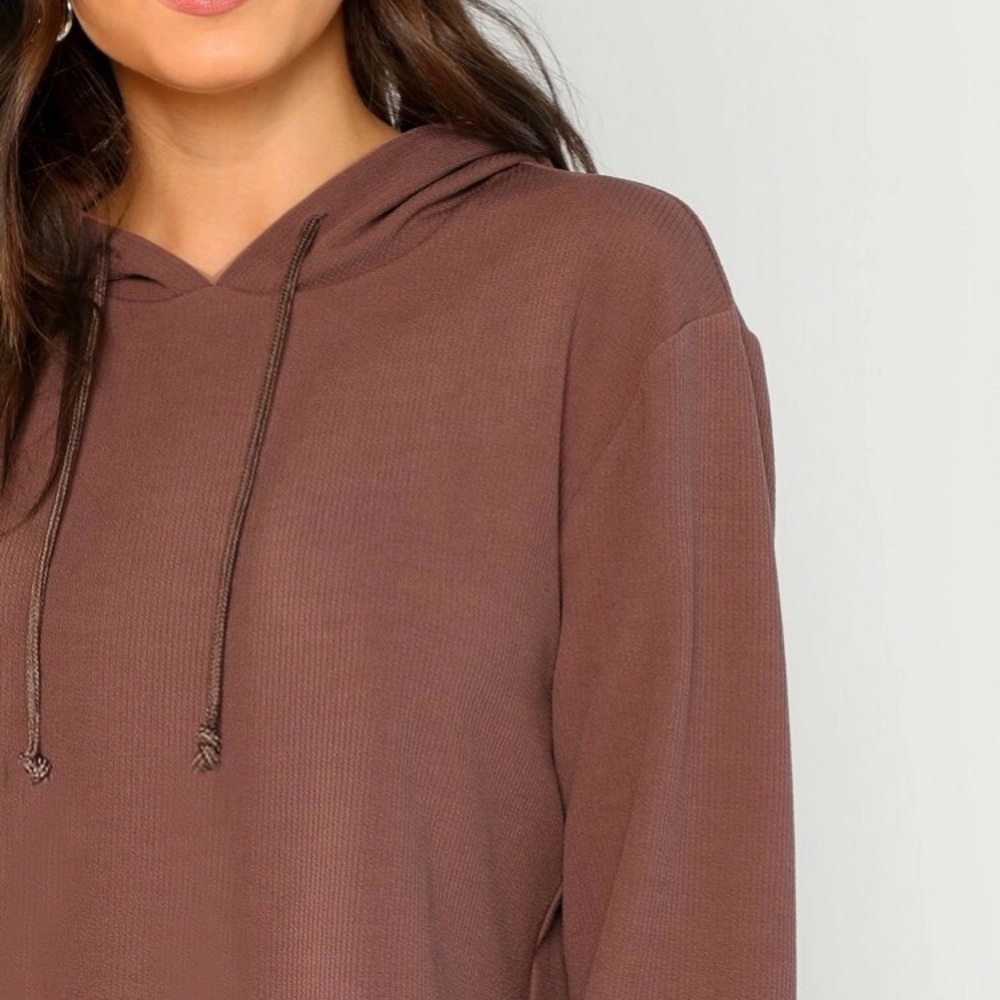 Drawstring Cutoff Hoodie - Picture 4 of 5